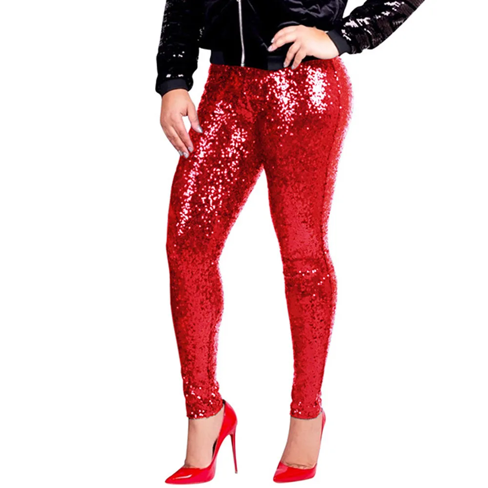 Women Leggings Shiny Sequin Slim Leggins Ladies Sexy Clubwear Trousers leggins mujer Panties S M L XL XXL XXXL #Z20