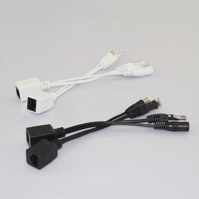 Divisor POE de 12V para cámara de seguridad, Kit de inyector RJ45, Cable conector de fuente de alimentación, cámara Cctv, L19, 1 par