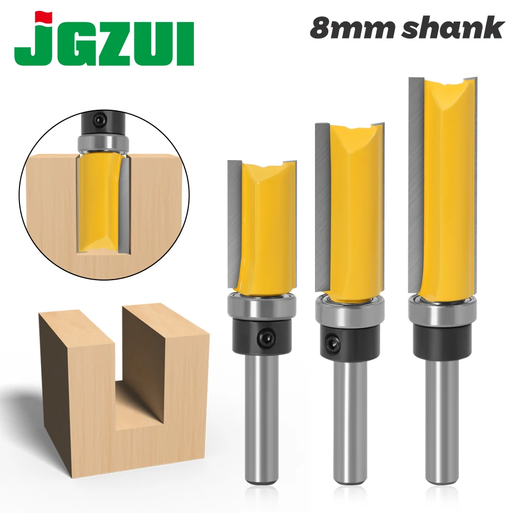 1-3pcs 8mm Shank Flush Trim Router Bit Pattern Bit Top Bottom Bearing 5/8\