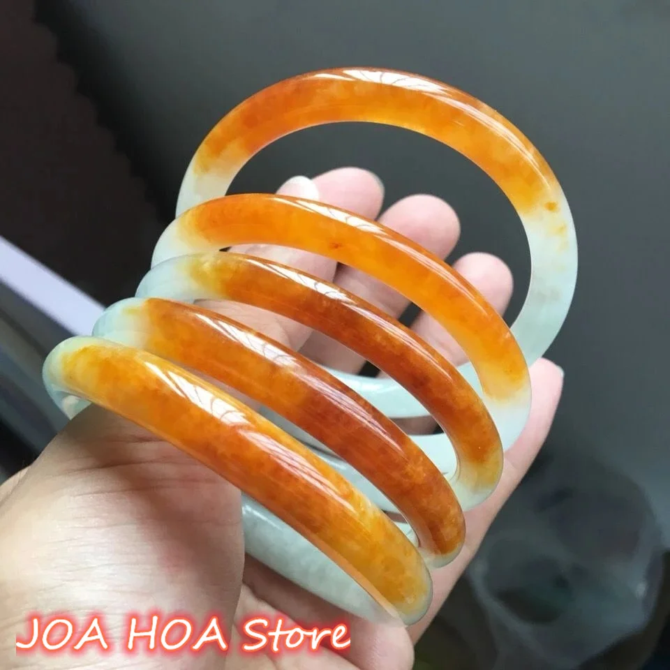 

(Grade A)Natural Emerald Bracelet Exquisite Noble Jadeite Jade Round Bar Bangle Hand Decoration Accessories Jewelry Fine Gift