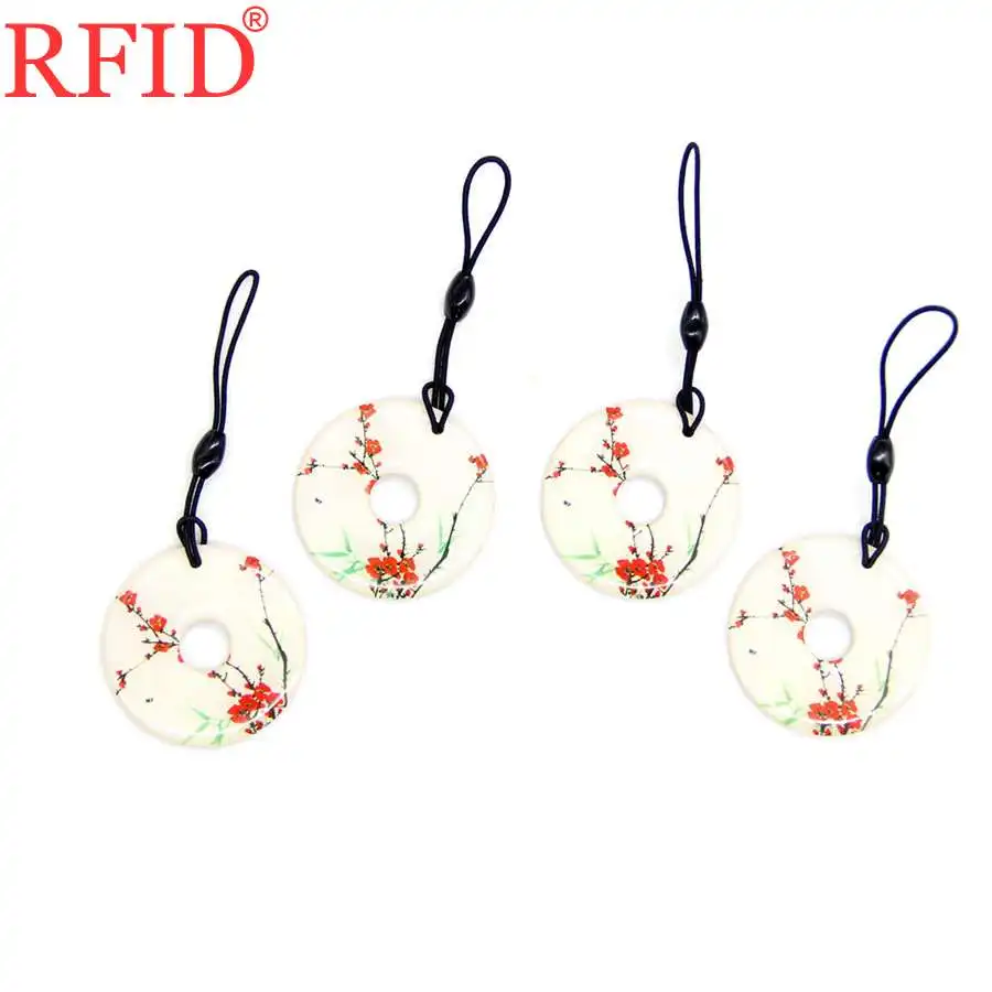 UID S50 1K 13.56Mhz Changeable Rewritable NFC Key Fob Badge Token Tag IC Card Circular Dropping Glue Keychain Fast Shipping 1pcs