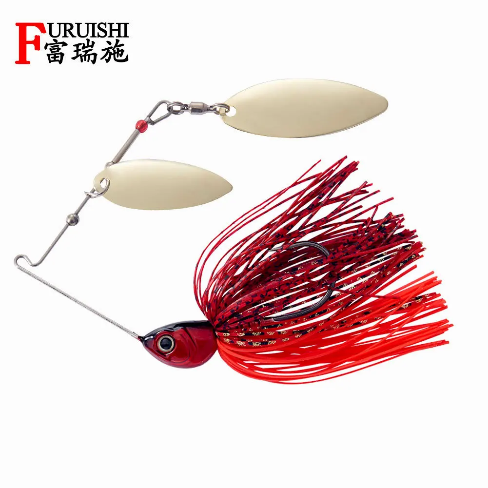 Chatterbait Spinner Bait Lure Bass Fishing Lures Double Willow Blade 14g Buzzbait Mustad Hook