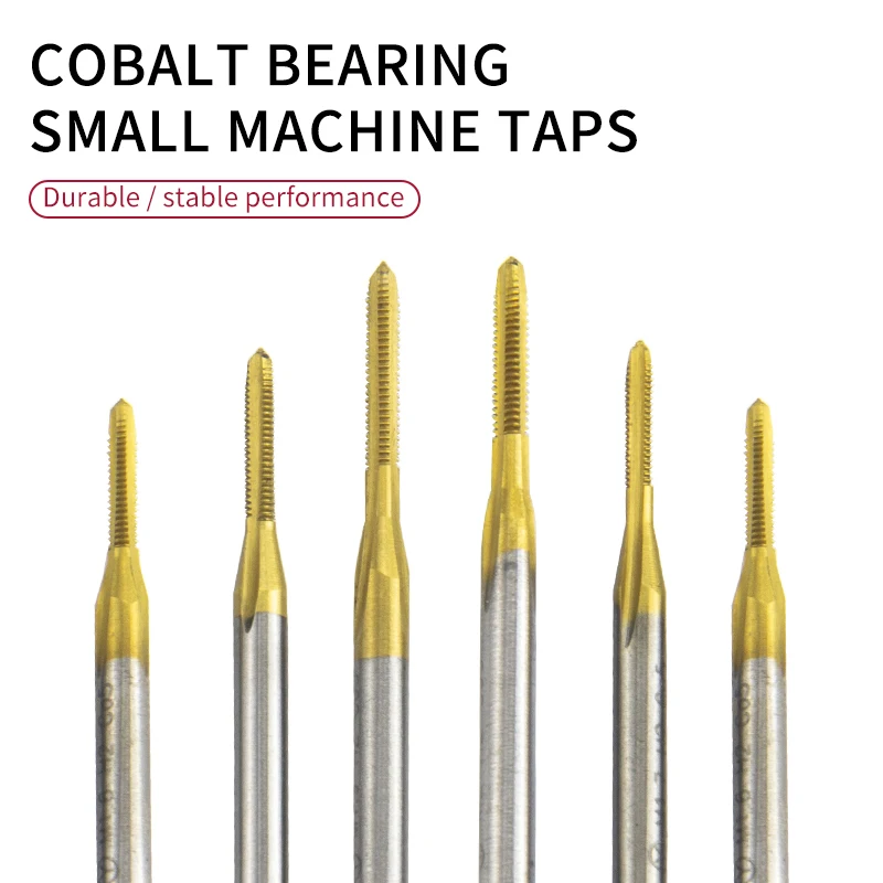 1/5/10pc M0.8/M0.9/M1.0/M1.5/M2.0 M1.3*0.3 M1.6*0.35 M1.9*0.4 Titanium-plated and cobalt-containing machine small tap