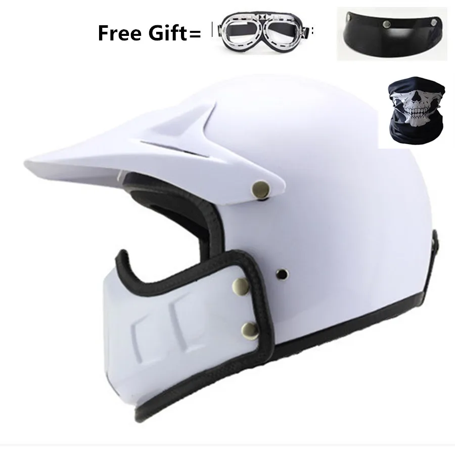 Wanli Motorradhelm Retro Cafe Racer Vintage Motocross Open Face Kask Full Casco Moto Modular DOT ApprovedCe 4