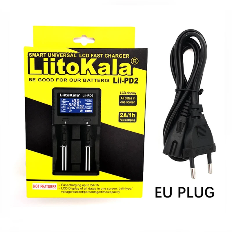 Imagem -03 - Carregador do Liitokala-li-íon Lii-pd4 Pl4 Pd2 18650 3.7v 1.2v Bateria 21700 de Nimh 18350 18500 Aaa Lifepo4.2v 3.85v 26650