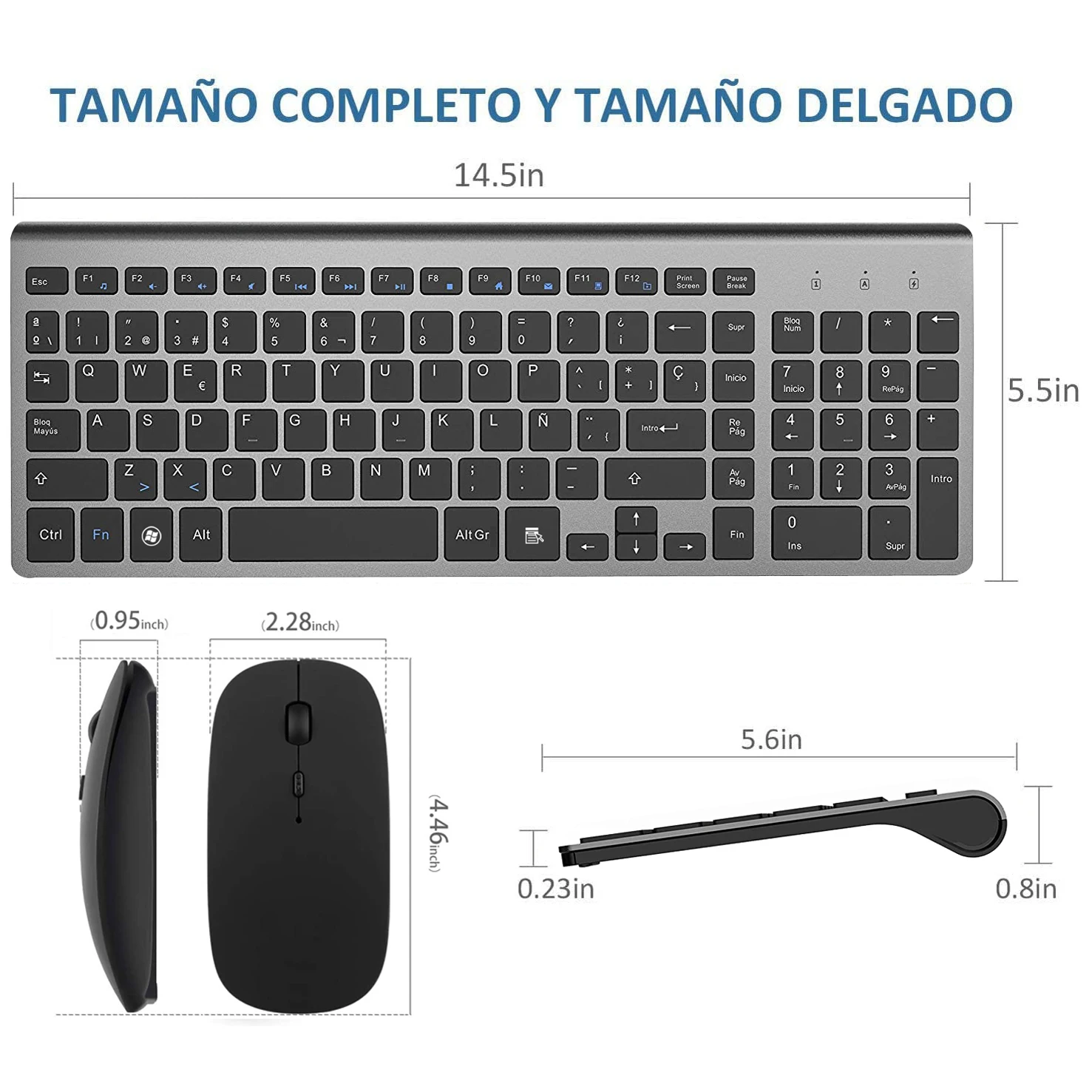 Imagem -02 - Ultra Slim Combo de Teclado e Mouse sem Fio Tecla Tesoura Silenciosa Definida para pc Laptop tv Box Layout Espanhol 2.4g