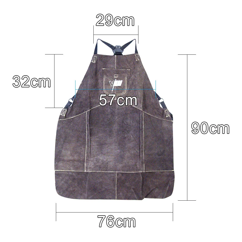 Designer Cowhide Welding Weldersผ้ากันเปื้อนทำงานWorkwearความปลอดภัยGlaziersเสื้อผ้าความปลอดภัย