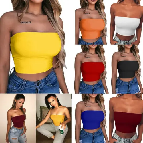 New Summer Solid Women Sexy Tank Top Bustier Bra Vest Crop Top Bralette Singlet T-Shirt Vintage Sleeveless Top