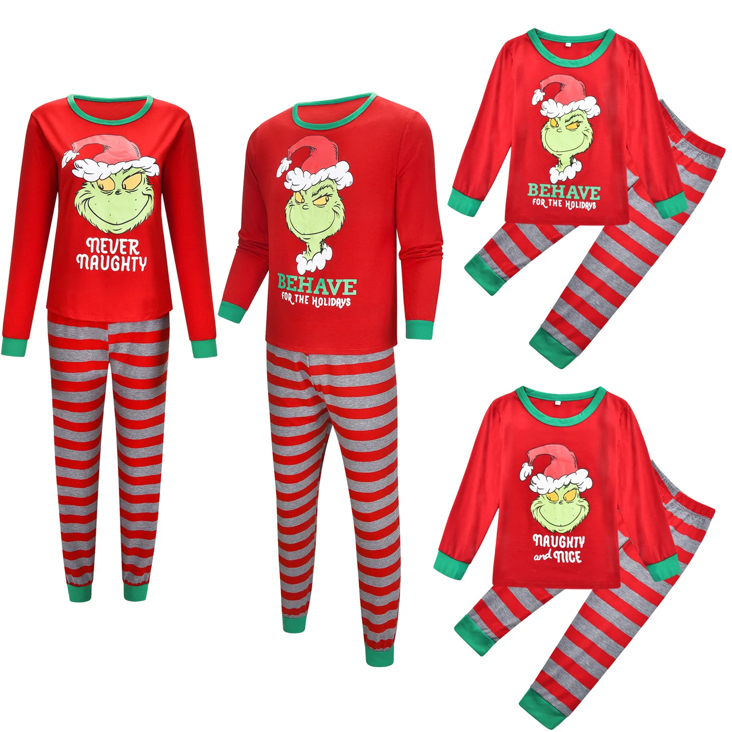 Matching Christmas Family Pajamas Sets Adult Kid Baby Pullover Tops  and Pant Outfits Xmas Pjs 2 Pcs Set for New Year Festival