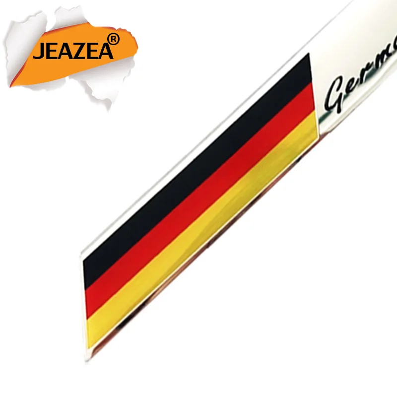 JEAZEA Aluminum Alloy Germany Flag Badge Emblem Front Grill Stickers Fit for VW Audi Mercedes Toyota Kia Car Accessories