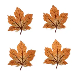 10pcs/lot Cartoon Maple Stickers Iron On Leaves Patch for Apparel Backpack Hats Decoration Sewing Fabric Appliques DIY Badge