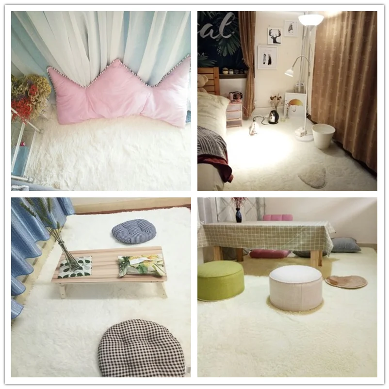 White Fluffy Carpet Plush Carpets Living Room Decoration Thicken Bedroom Bedside Mats Non-slip Children\'s Room Soft Large Rugs