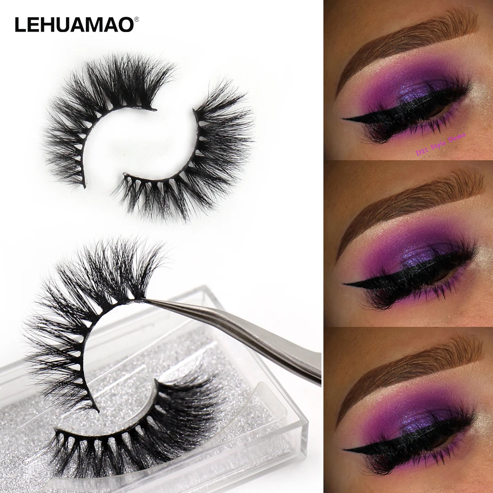 Lehuamao 3D Mink Wimpers Luxe Handgemaakte Mink Lashes Natuurlijke Lange Wimpers Pluizige Valse Lash Eye Populaire Wimpers D21