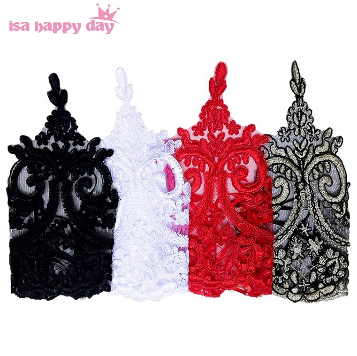 Trendy White Black Red Color Bride Party Dance Short Gloves Fingerless Sexy Lace Short cosplay Gloves for Women party