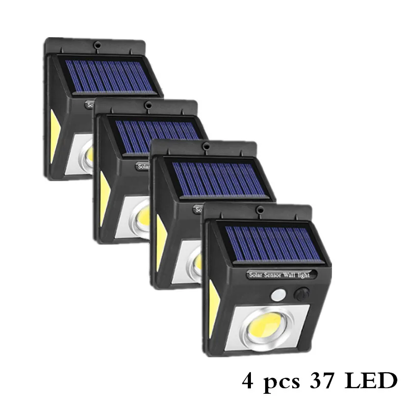 

37 LED Solar Light Outdoor Three-Sided PIR Motion Sensor Solar Powered Lamp Lighting Energy Saving Garden Decor Lamp Wall Lights