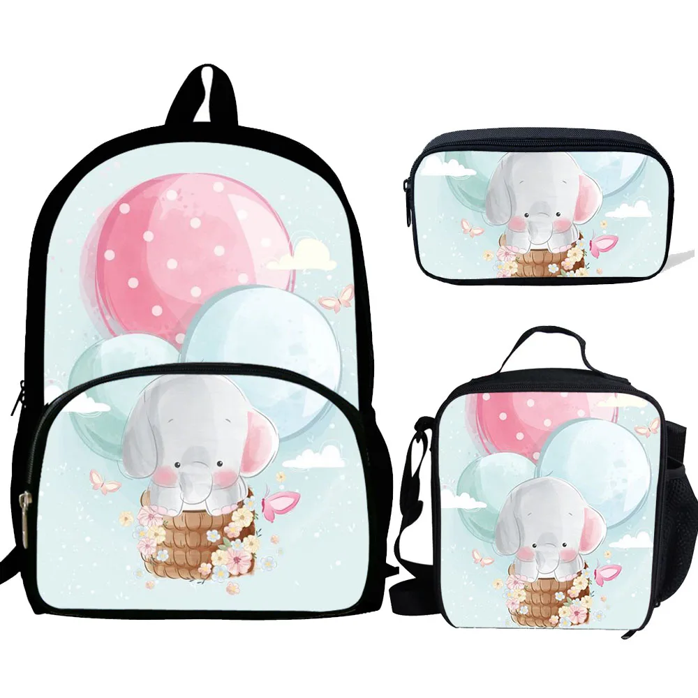 16Inch Mochilaelephant Baby Print Rucksack Cute Backpack Boys School Bags For Kids Bookbags Gift Girls Children 3 SET