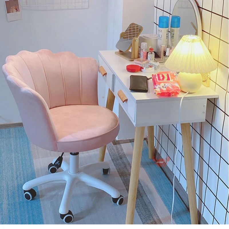 Net red petal chair anchor live computer chair pink girl cute bedroom desk can be raised and lowered student backrest lazy chair