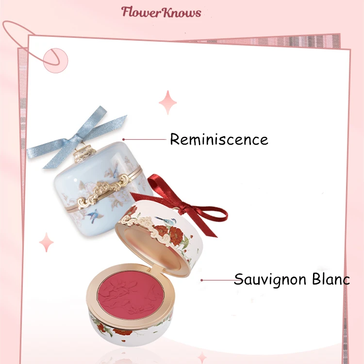 

Flower God Embossed Rouge Chinese Classical Style Blush Palette Nude Natural Women Face Makeup Cosmetics