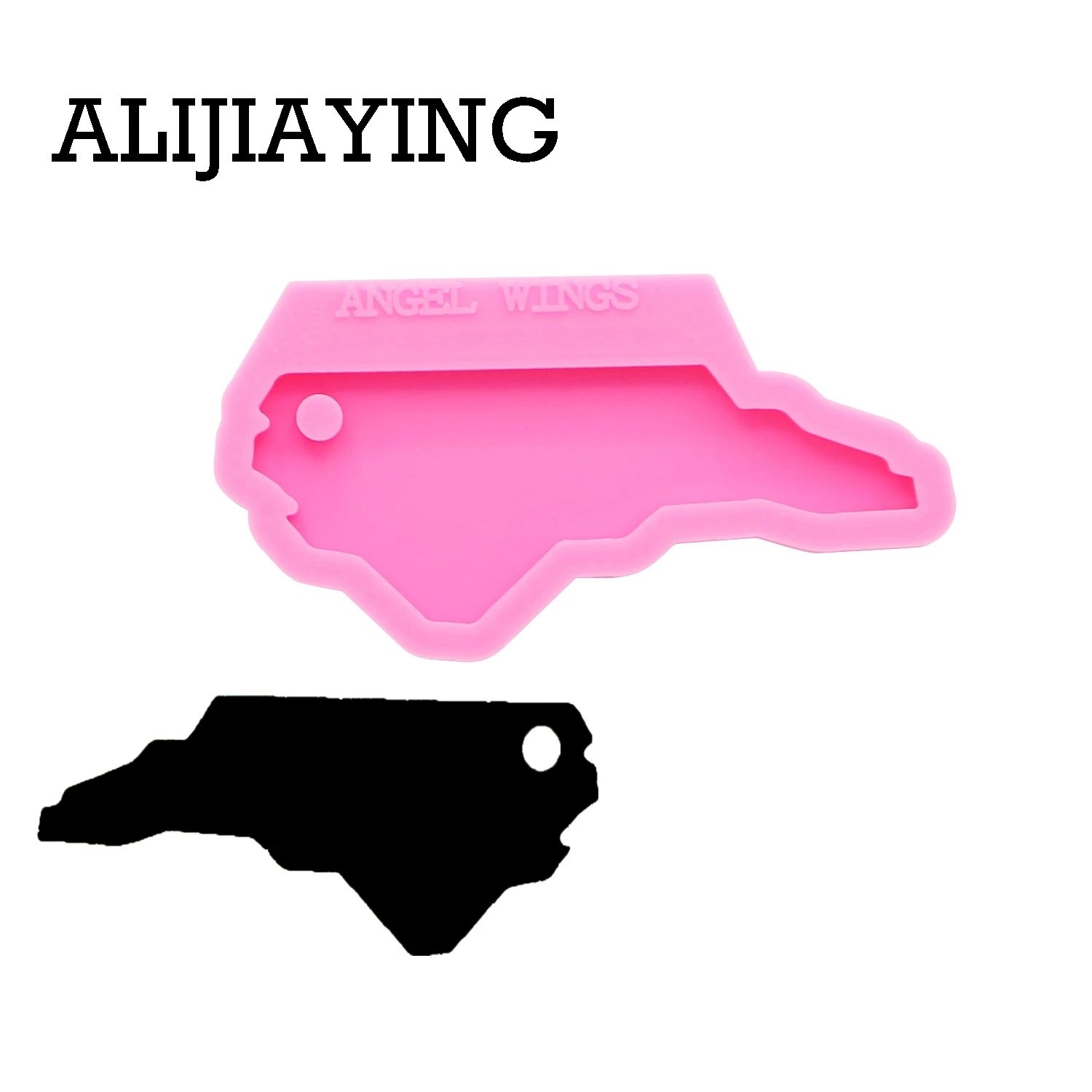 DY0218 Glitter states North Carolina map mold DIY keychain silicone molds craft keyring pendant jewelry keychains mould