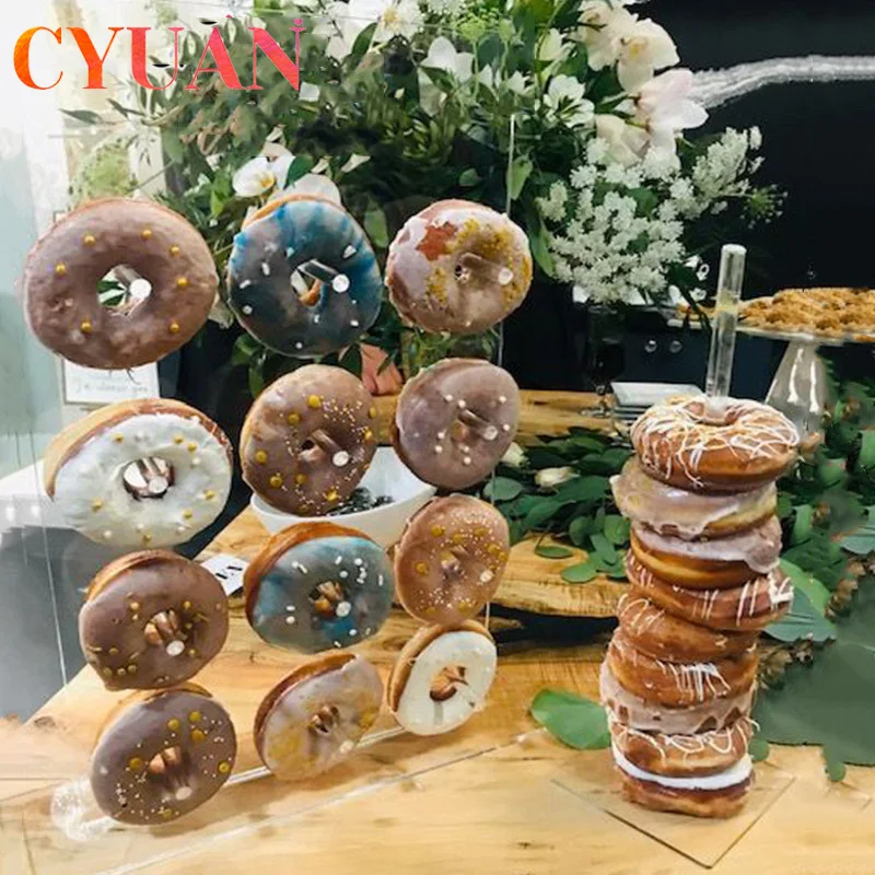 

CYUAN Wooden Donut Wall Supporting Donuts Wedding Table Decoration Donuts Birthday Party Candy Bar Baby Shower Donut Party