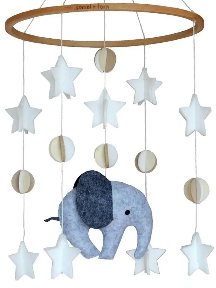 Bebê berço móvel com cama de elefante vento-sino decoração do berçário decorações de teto presente do chuveiro do bebê brinquedos do bebê oyuncak