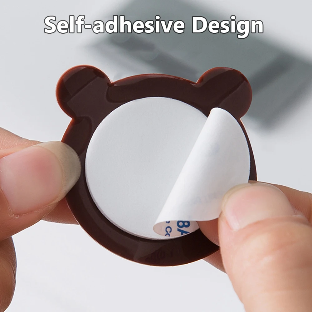 1 قطعة كرتون سيليكون مانع باب وسادة الاصطدام حامي الجدار زخرفية توقف الباب مقبض الحارس صدمات مضاد للانزلاق - 6