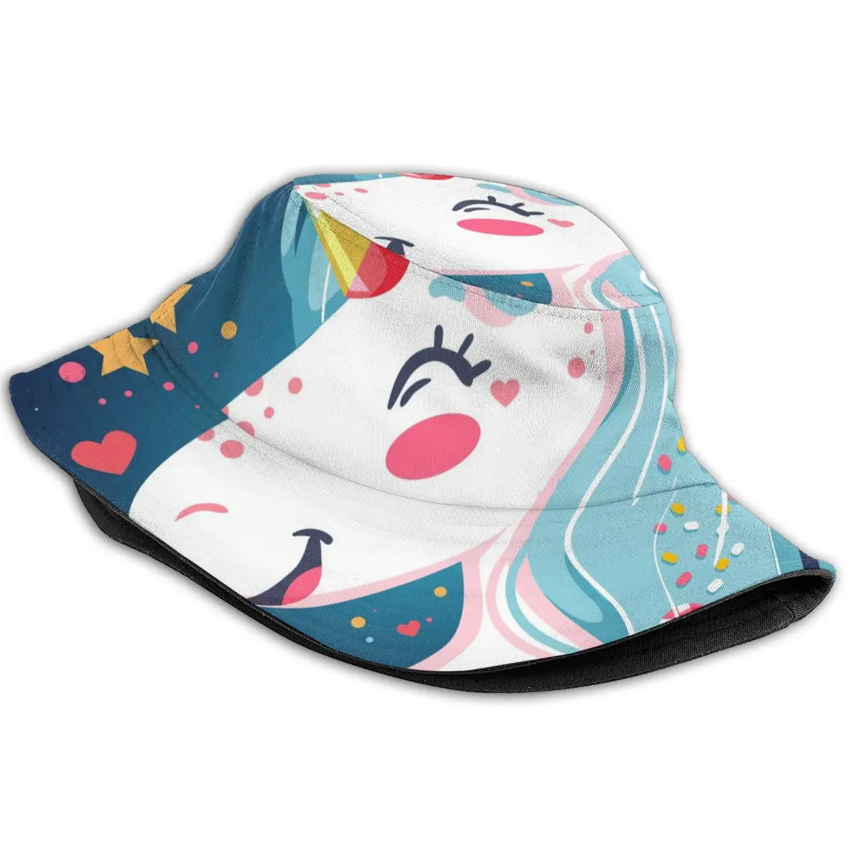 CINESSD Bright Unicorn Background Unisex Casual Sun Hat Bucket Hat for Men Women Bob Hip Hop Caps Summer Fisherman Hat Panama