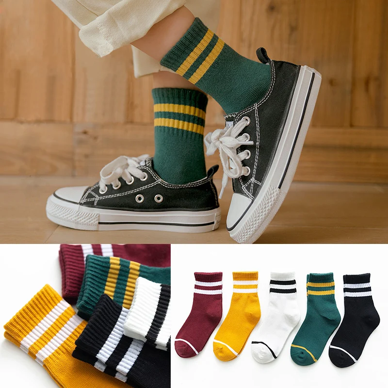 5 Pairs / Lot Kids Socks New Spring Summer Autumn And Winter Breathable Mesh Boys Girls Socks 3- 11 Year Children Socks