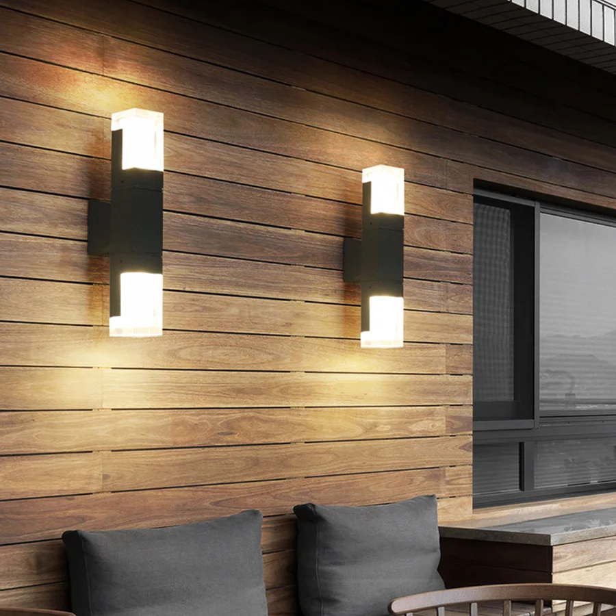 

Уличная Водонепроницаемая светодиодная настенная лампа с двухсторонним акриловым абажуром, настенное бра для сада, балкона, коридора, крыльца, 10 Вт