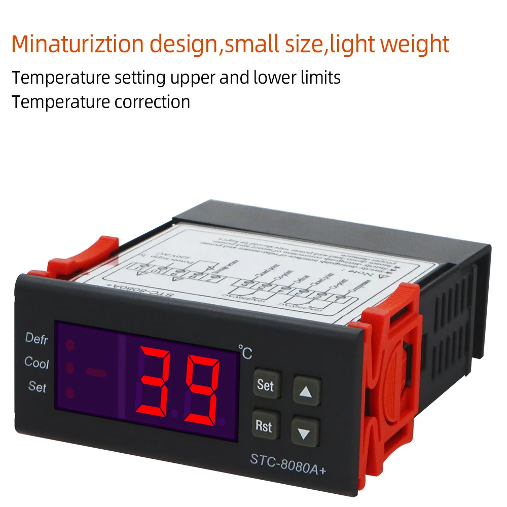 STC-8080A+ Temperature Controller Microcomputer Digital Refrigerator Thermostat Automatic Defrost Temp Control Alarm Function