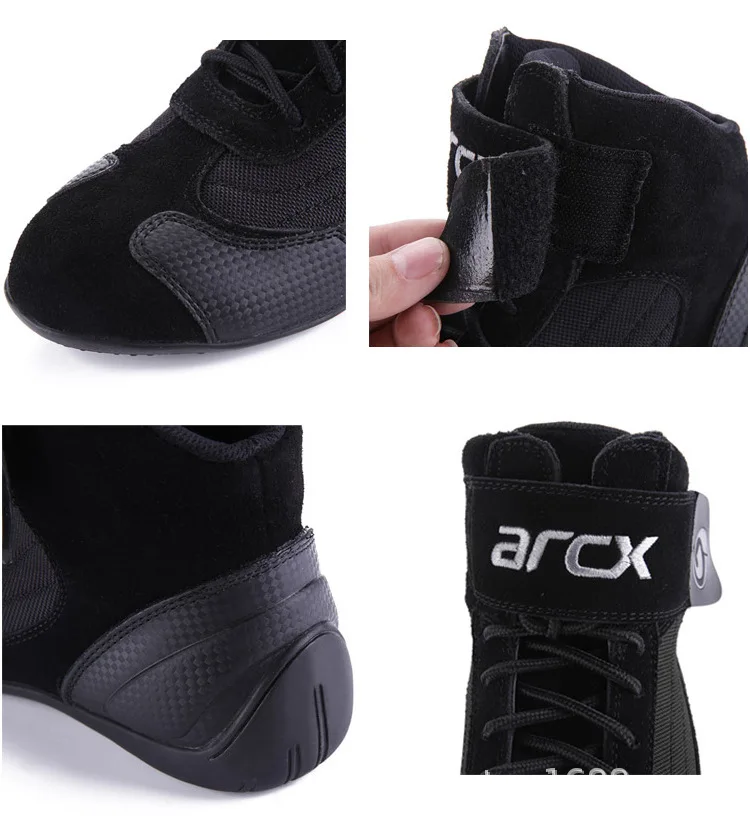 ARCX Motorcycle Boots Riding Shoes Suede Leather Ankle Protection Shoe Summer Breathable Motocross Racing Motorcycle Accessories