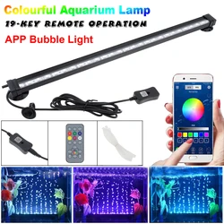 APP Control RGB Bubble Lamp AC 110V-240V LED Aquarium Fish Tank Light for Aquarium Fish Tank Light with Remote Control