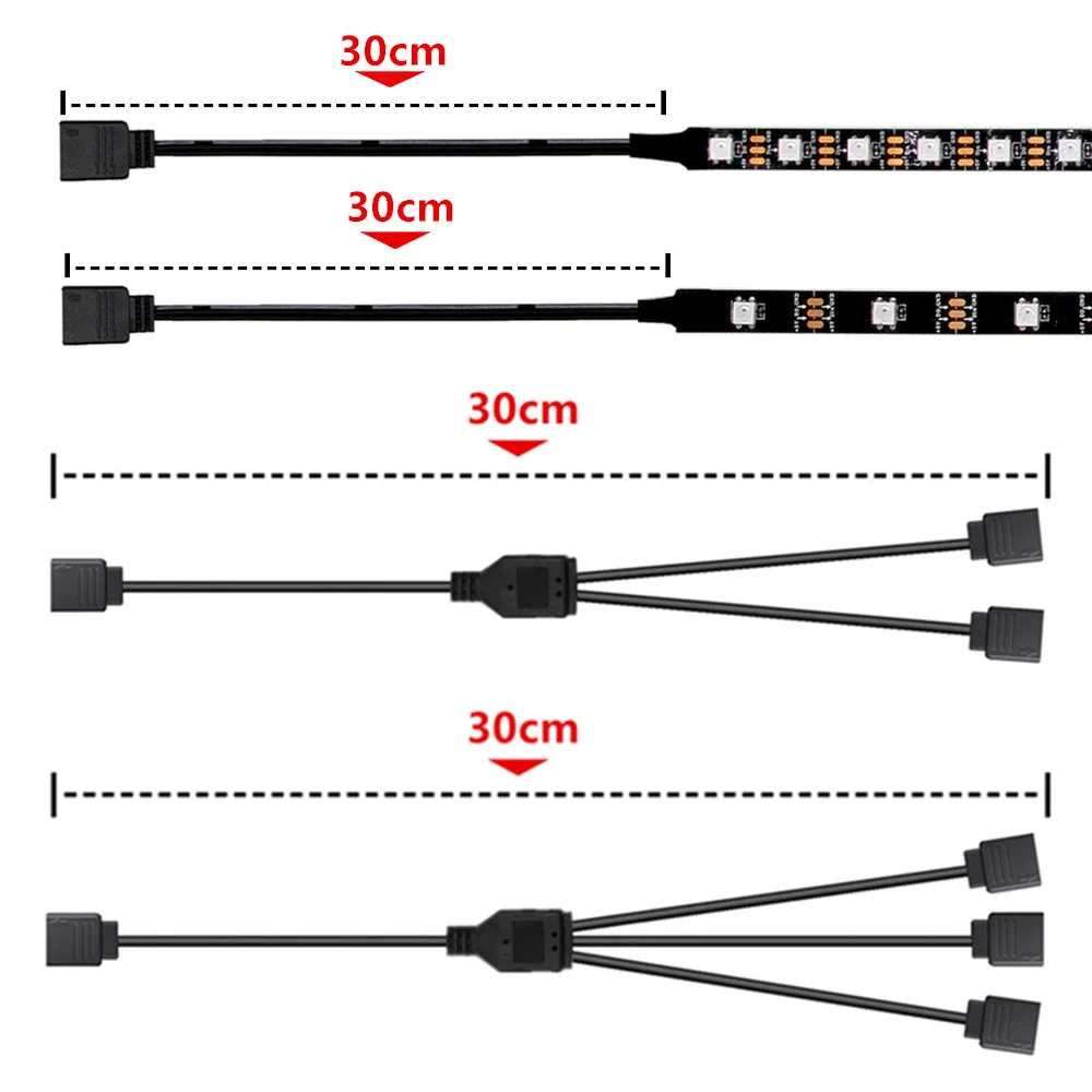 WS2812b RGB LED Strip 5V 3 Pin addressable LED headers PC for ASUS AURA SYNC / MSI Mystic Light Sync / GIGABYTE RGB Fusion 2.0