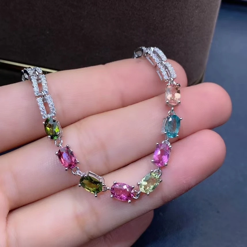 

KJJEAXCMY изысканные ювелирные изделия из стерлингового серебра 925 пробы с инкрустацией натуральным турмалином, роскошный новый женский браслет в китайском стиле, поддержка клетки