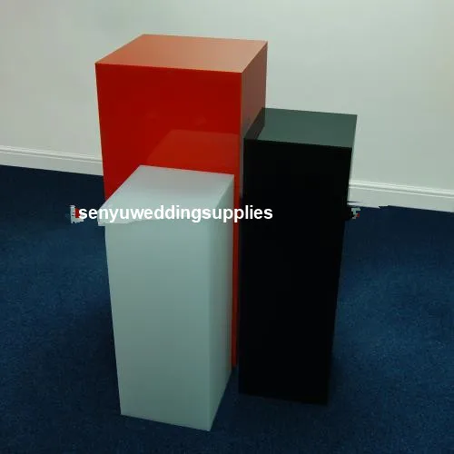 5pcs/set)different size)White Acrylic Display Pedestal / Plinth with Display stand for wedding stage decoration senyu1760