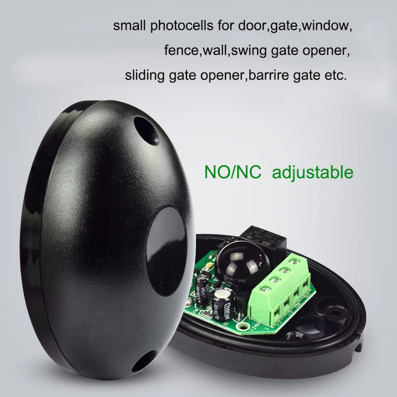 Gate Opener Barrier Gate Safety Beam /Infrared Photocell Gate & Door Sensor,Compatible With NO/NC Adjustable Switch