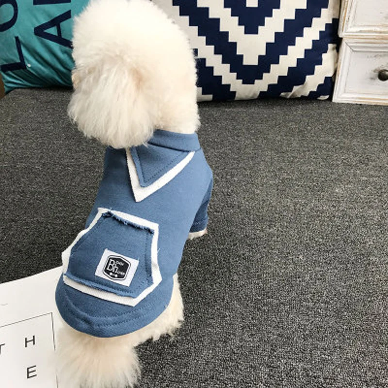 

Pet Clothes Spring Autumn Cotton Dog Apparal with Pocket Cusual Dog Coat Small Dog Teddy Clothing Pet Supplies Ropa Perro