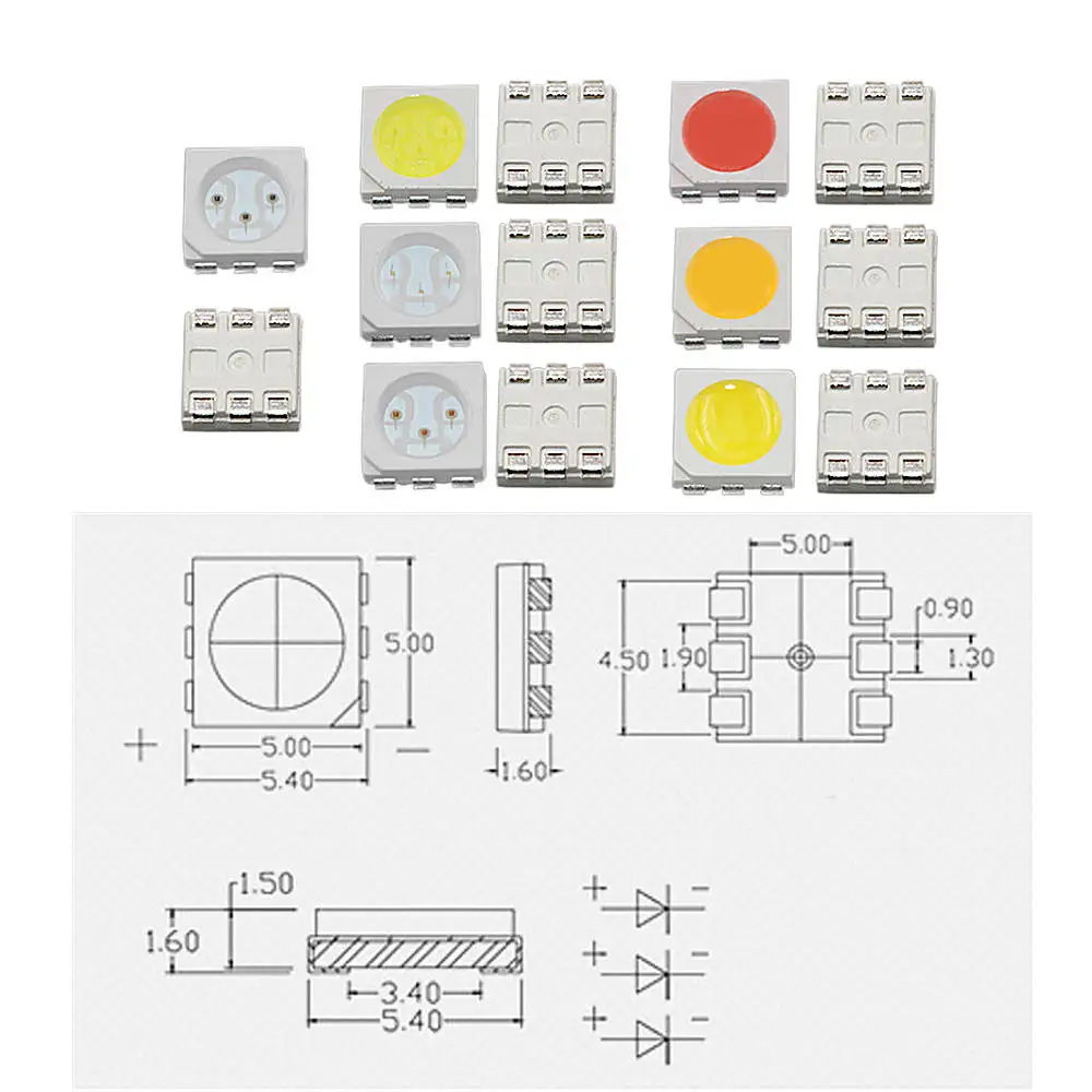 5050 (2020) SMD LED Emitting Diode Lamp Chip Warm Cool White rosso verde blu giallo arancione UV Pink SMT Light Beads