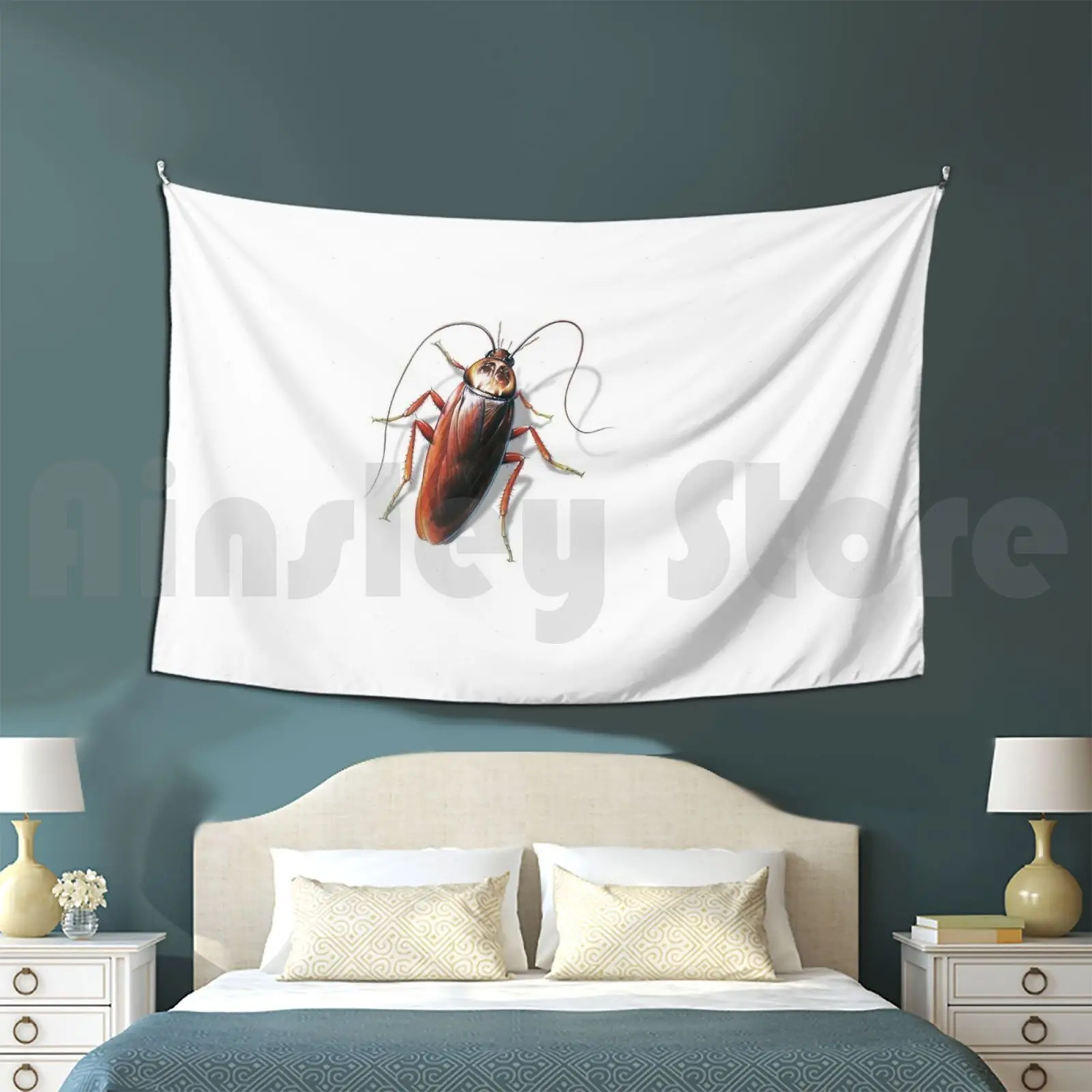 Cockroach Tapestry Living Room Bedroom Cockroach Vermin Bug Insect Antennae Animal Exoskeleton Brown Realistic