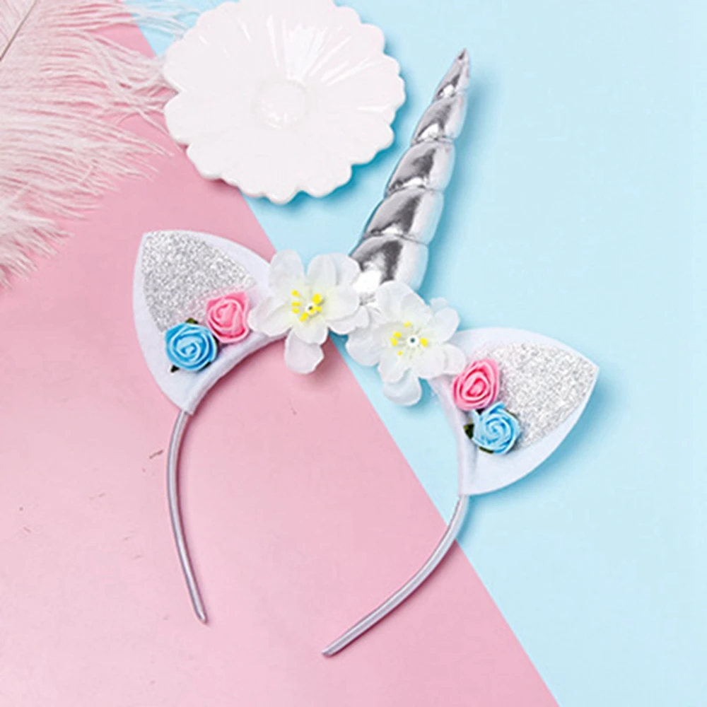 New Girls Cute Unicorn Flower Cat Ears Headbands Children Headwear Photo Props Party Hair Hoop Hairbands Kids Hair Accessories