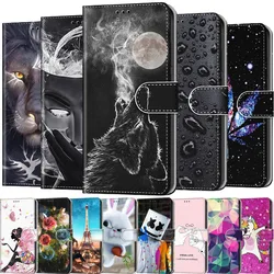 Flip Leather Case For Samsung Galaxy A6 A7 A8 A9 2018 A3 A5 2016 2017 2015 A520 A310 Wallet Card Holder Stand Book Cover Painted