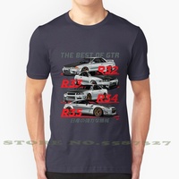 Modern Gtr Family T-Shirt 100% Pure Cotton T-Shirt Gtr Nismo R32 R33 R34 R35 Skyline Jdm Automotive Japanese Cars Rb26 Turbo