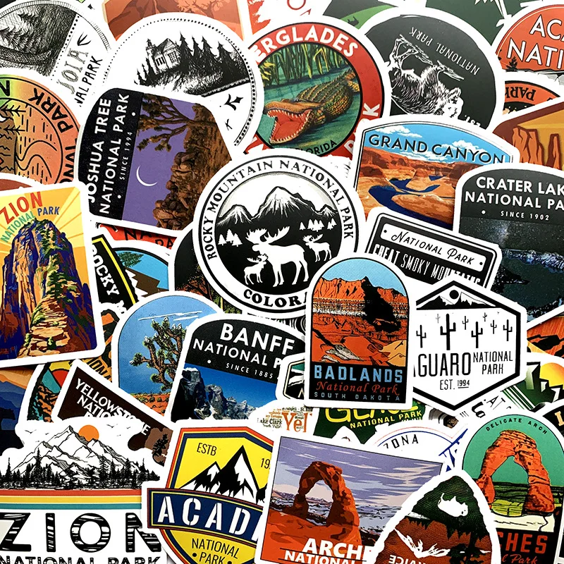 10/30/50PCS National Park Zoo Icon Stickers For  Waterproof Decal Laptop Motorcycle Luggage Snowboard Fridge Phone Car Sticker