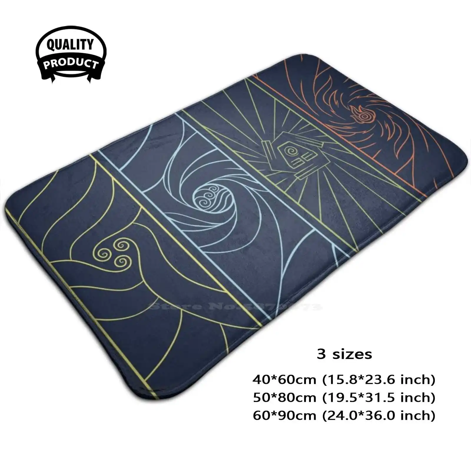 Minimalist Elemental Bending Soft Cushion Home Carpet Door Mat Car Rug The Last Airbender Tla Air Nomads Fire Nation Water