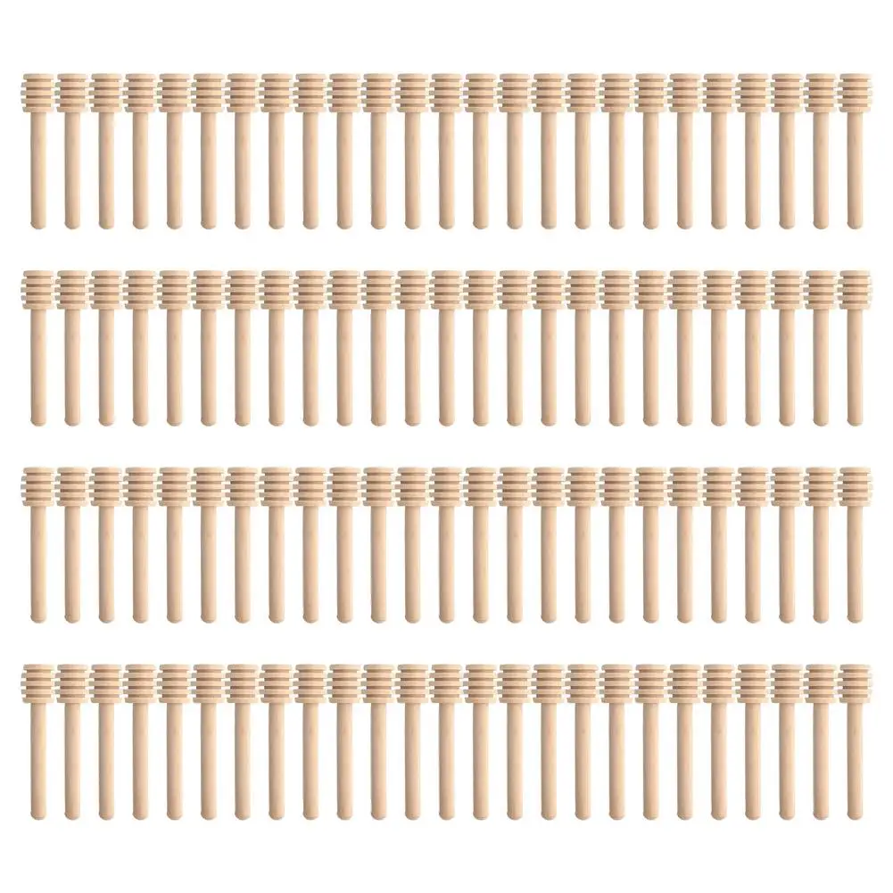 Barra mezcladora de miel, 50/100 uds, 8cm, tarro con mango, cuchara de madera, palito largo para miel, suministros para café, miel, vino tinto, agitación Stic