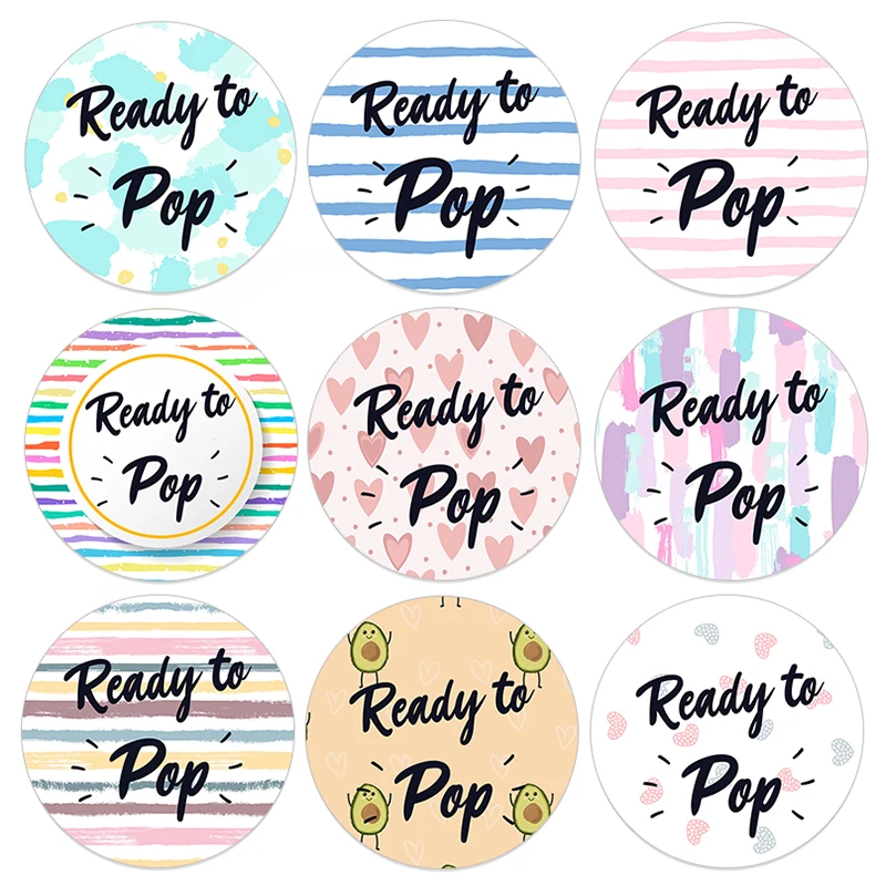 24/48pcs Ready To Pop Pattern Sticker Thanks for Celebrating Label Stickers Baby Shower Favor Party Decoration Gift Stickers