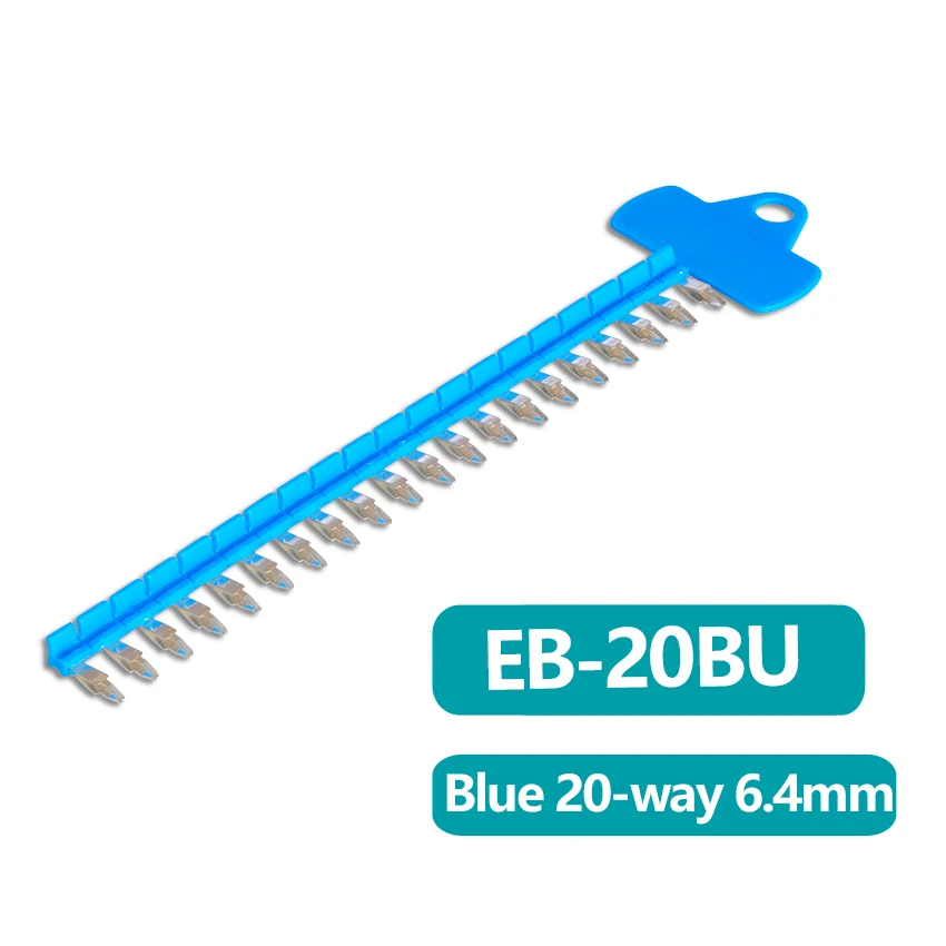 20-Way Jumper Bridge Connectors for BSC LED Indicator Slim Relay Module 6.4mm In-Between Space 10A In Red Blue and Yellow Colors