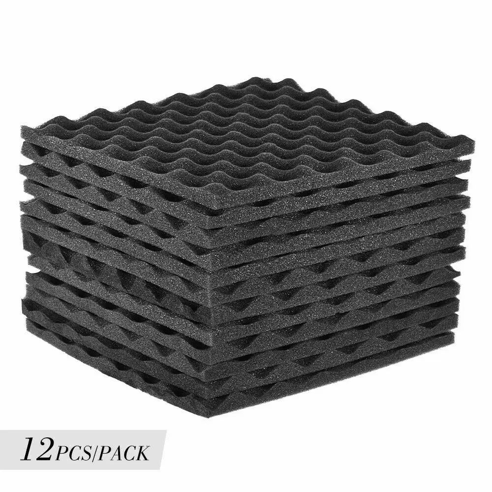 12Pcs Set 30X30X2.7Cm Studio Acoustic Foam Panels Sound Insulation Treatment Ktv Room Wall Soundproof Foam Noise Reduction