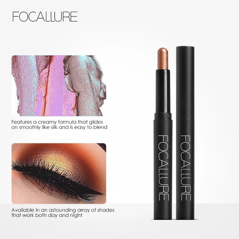 FOCALLURE Wholesale12 Colors Eyeshadow Stick Eye Shadow Pencil Long Lasting  Eyes Makeup Pen Shimmer Cosmetics