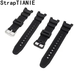 Black Men Women Silicone Strap Watchband Suitable For Casio SGW-100 SGW100 21MM Rubber Sport Waterproof Replacement Watch Band